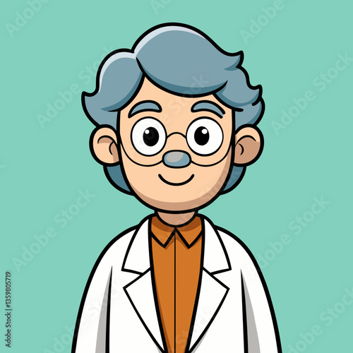 The Professor's Discovery: An illustration of a wise, kind professor exuding intelligence and approachability in his lab coat, ready to share scientific knowledge.