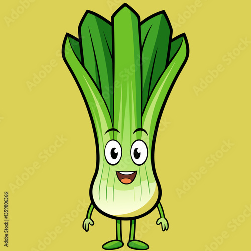 Happy Bok Choy Cartoon Character