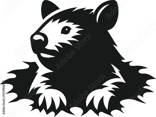 vector illustration of a cartoon wombat