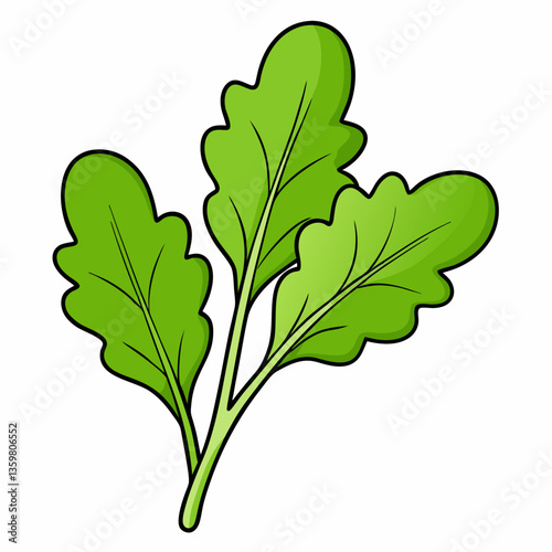 Fresh Arugula: A vibrant illustration showcasing fresh, leafy arugula, the image bursts with color and detail. A perfect depiction of culinary delight.