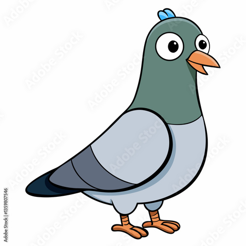 Cute Cartoon Pigeon