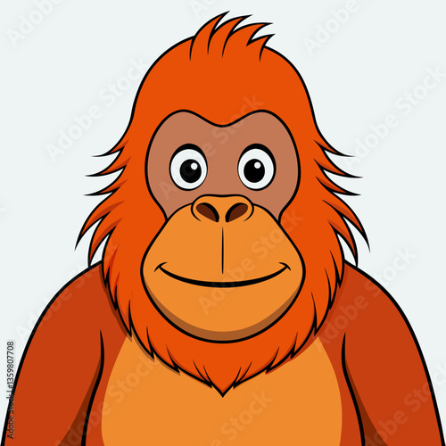 Playful Primate: A charming illustration of an Orangutan, exuding warmth and friendliness, with a captivating gaze, invites viewers into a world of wonder, perfect for sparking joy