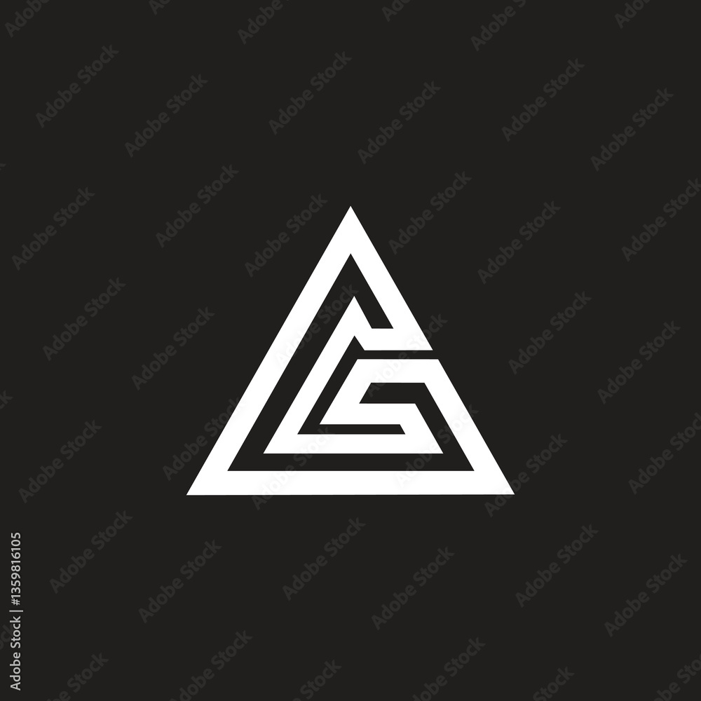 Triangle shape initial letter G vector logo design. Triangle shape initial letter G vector logo design.