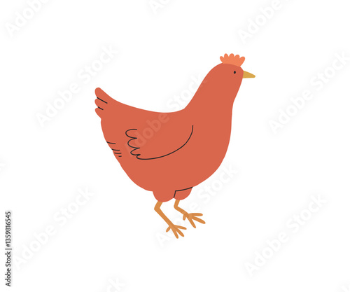 A simple, stylized hen in a side view, great for poultry farming or rural-themed graphics