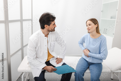 Female patient with pain in her right side came to see a doctor to check-up health of her internal organs and liver