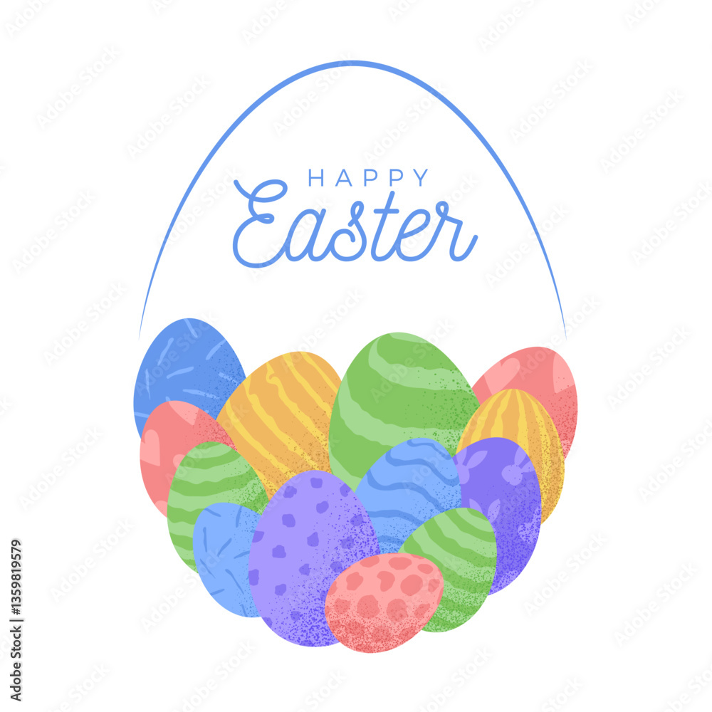 Easter banner template. Celebrate with a creative Happy Easter vector design filled with big egg. Ideal for invitations, ads, branding, cards, covers, and holiday promotions