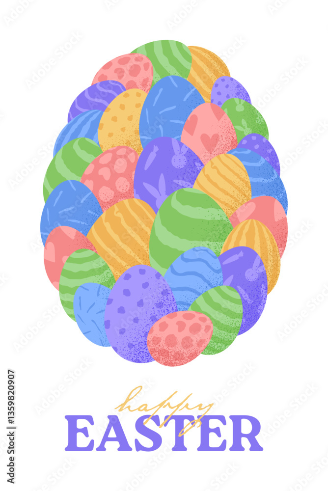 Easter banner template. Celebrate with a creative Happy Easter vector design filled with big egg. Ideal for invitations, ads, branding, cards, covers, and holiday promotions