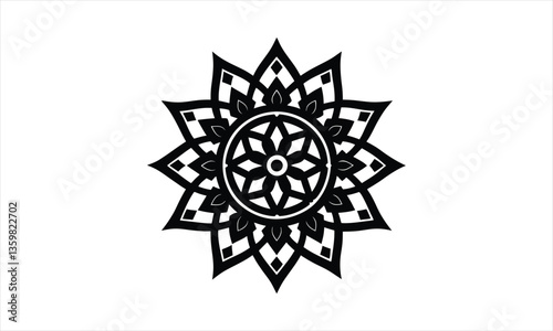 Pointed Floral Mandala Abstract Art