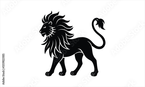  Majestic Lion Walking Silhouette Design