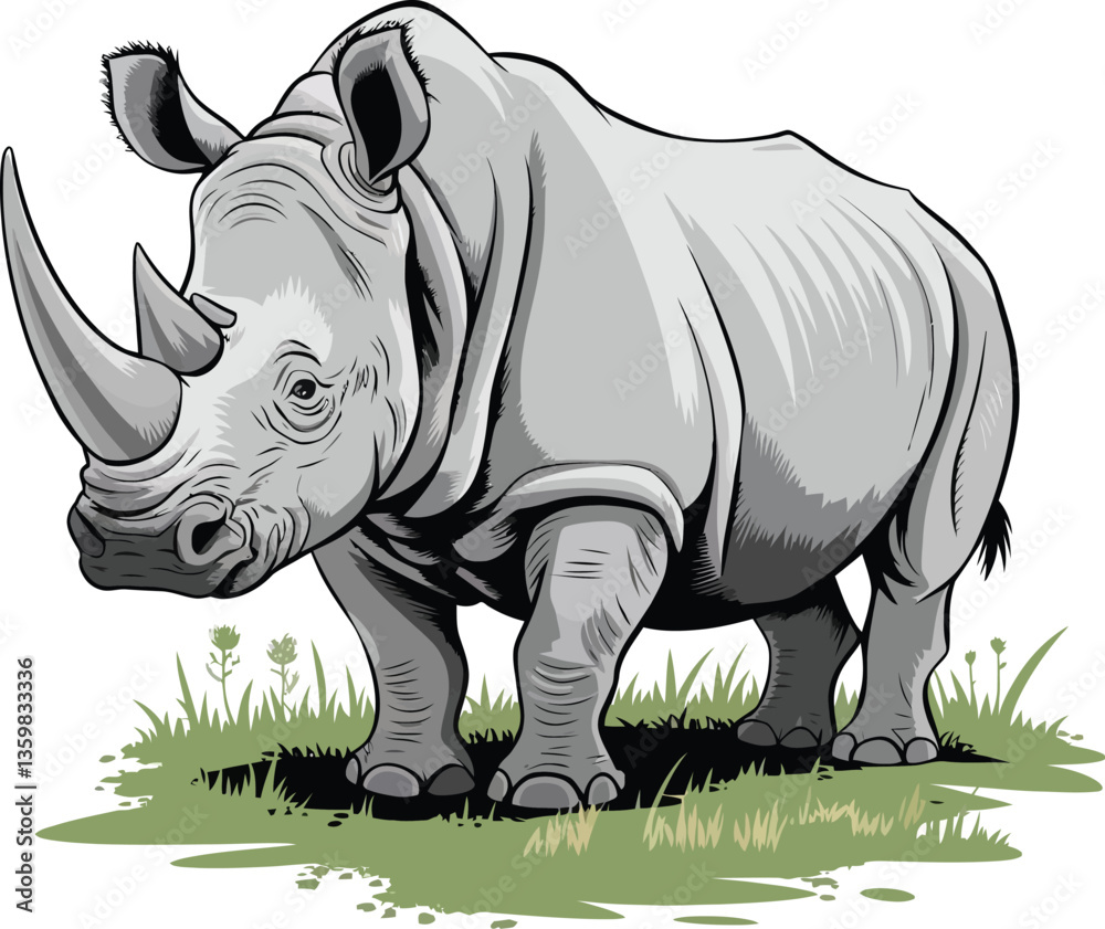 Obraz premium rhino on white background