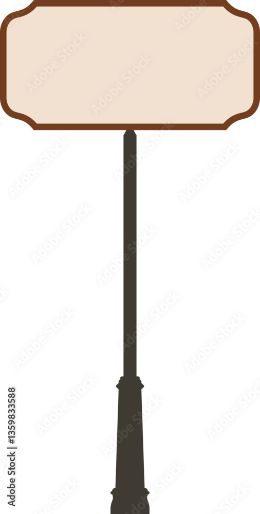 Fototapeta premium Illustration of a signpost with blank copy space. Empty free standing signpost for your design. 