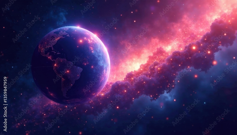 Ethereal planet with glowing auras and swirling stardust, planets, stardust Ethereal planet with glowing auras and swirling stardust, planets, stardust