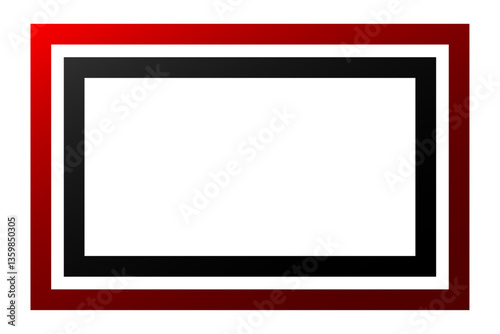 Modern Black And Red Frame Isolated On White Background. Wallpaper. Vector Illustration. Abstract Business Banner