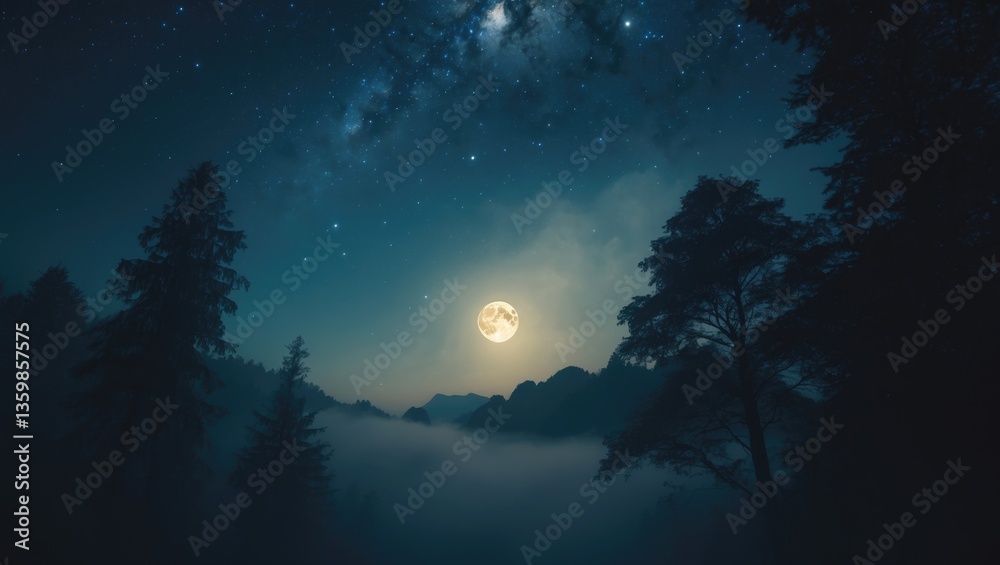 Fototapeta premium A stunning night sky acts as the backdrop.