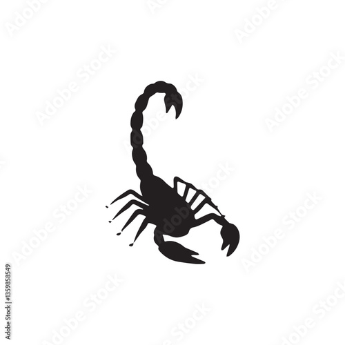 black silhouette of a scorpion vector design.