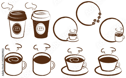 手描き風コーヒーセット