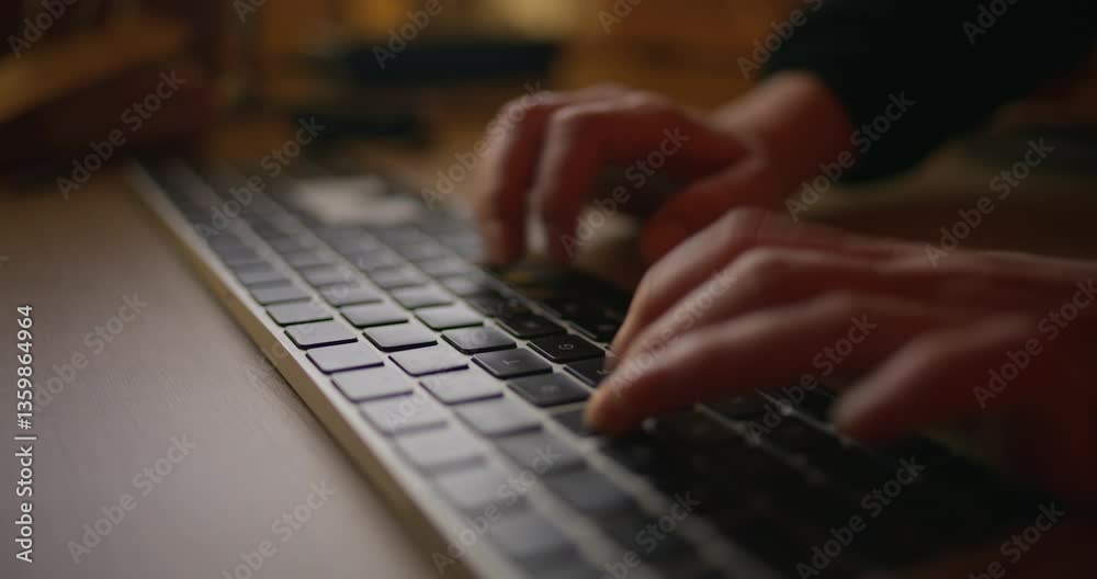 Office worker using laptop during busy workday Office worker using laptop during busy workday