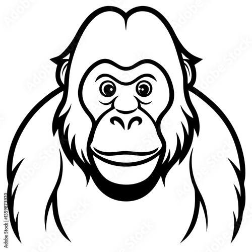 Unique orangutan vector design for wildlife-themed digital projects.