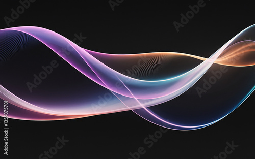 Purple wave abstract design soft background, technology