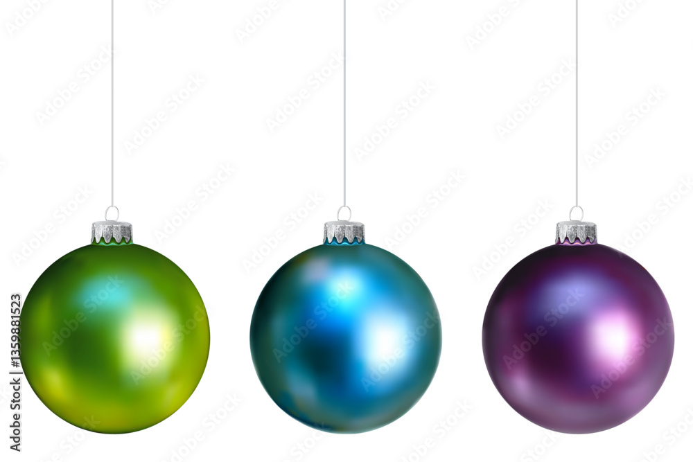 Boules de Noël gamme froide, attaches argentées