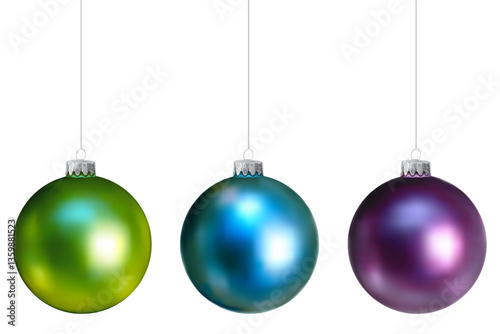 Boules de Noël gamme froide, attaches argentées