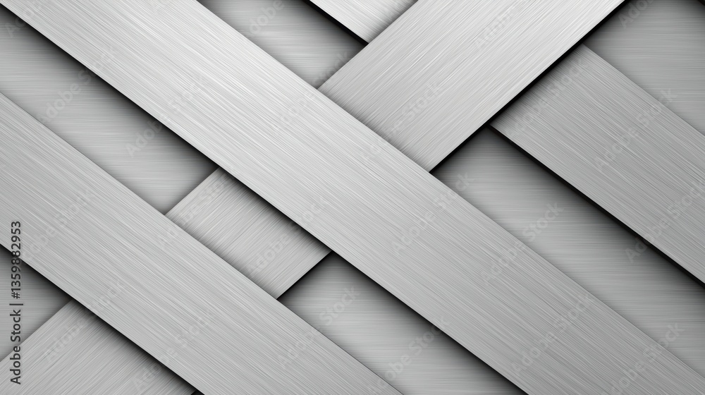 Obraz premium Seamless metallic geometric texture with overlapping angular shapes