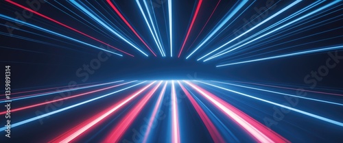 abstract dark background of light featuring stripes of colorful rays emanating from the center