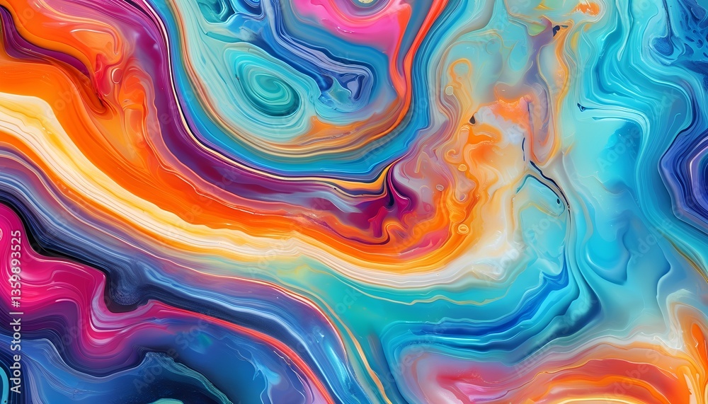 Fototapeta premium Abstract Liquid Marble Background with Vibrant Swirls for Branding