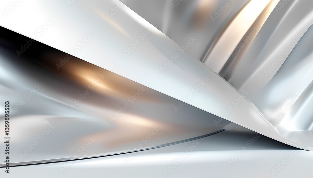 Fototapeta premium Crisp White and Silver Minimalist Background for Luxury Branding