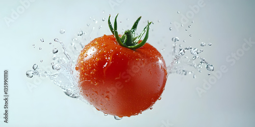 Fresh Tomato Splash Photography, Kitchen Decoration Photography, Vibrant Tomato Water Splash Image, Tomato Wall Art, Tomato Picture Print