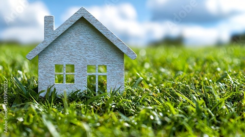 Wallpaper Mural House model on green grass Torontodigital.ca