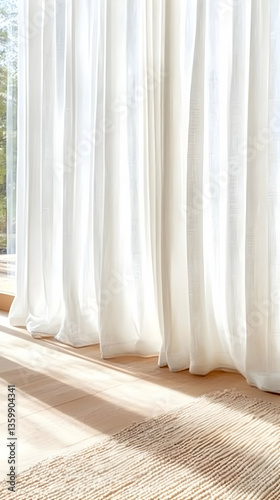 Sheer Curtains Sunlight Floor