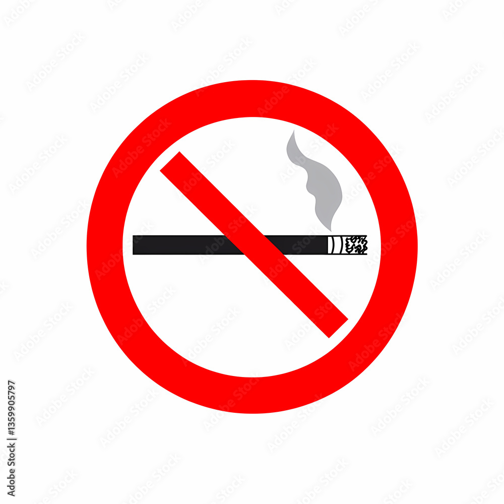 No Smoking Sign: A clear and concise image of a No Smoking Sign: A clear and concise image of a