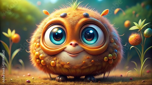 Cute Spuddle Character Design,  Funny Potato Creature
