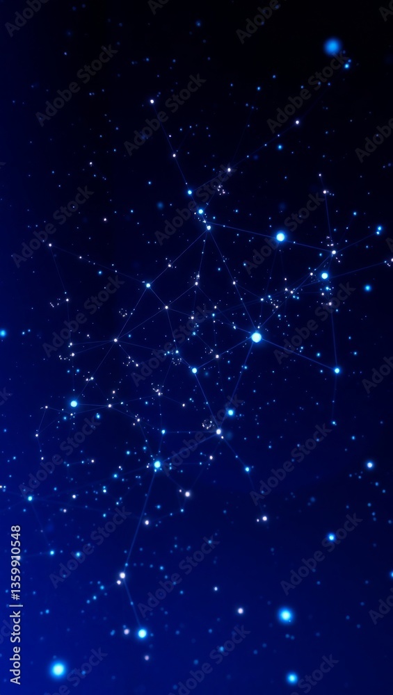 Fototapeta premium Mesmerizing Digital Constellation with Interconnected Star Network and Cosmic Web