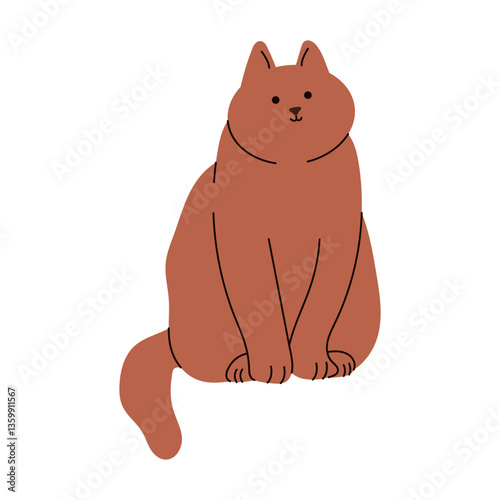 Flat Brown Cat Shy