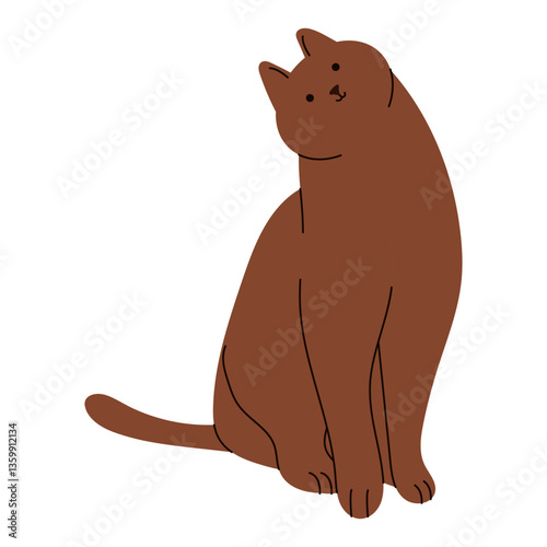 Flat Friendly Brown Cat