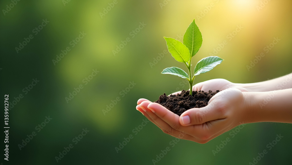 Child Holding Small Tree: A Symbol of Love for Nature on Earth Day Child Holding Small Tree: A Symbol of Love for Nature on Earth Day