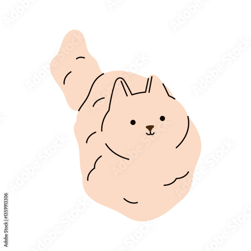 Flat White Cat Looking Up