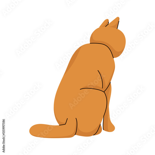Orange Cat Shy Flat