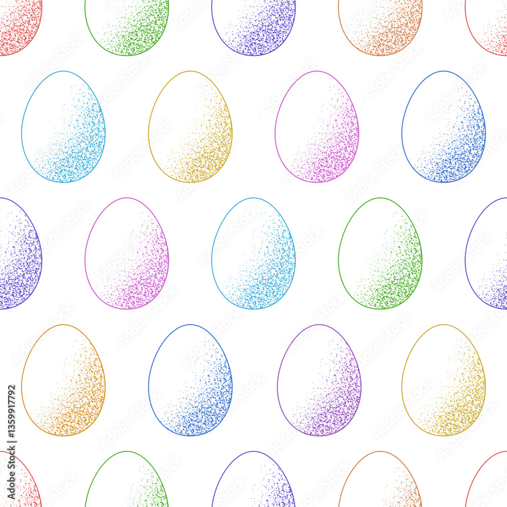 Happy easter seamless pattern. Cute Easter seamless pattern with grunge white eggs. Suitable for Easter cards, banner, textiles, wallpapers. Vector illustration bg