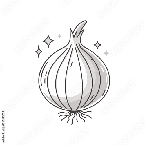 ChatGPT พูดว่า:
Outlined vector of a whole onion with roots and sparkle accents, ideal for culinary, garden, and organic ingredient-themed designs.