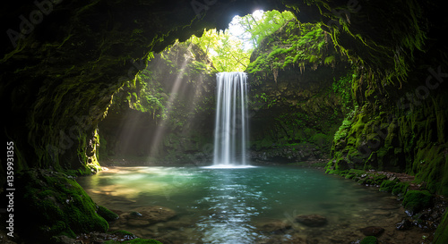 Hidden Waterfall Cave Serene Oasis of Nature's Beauty