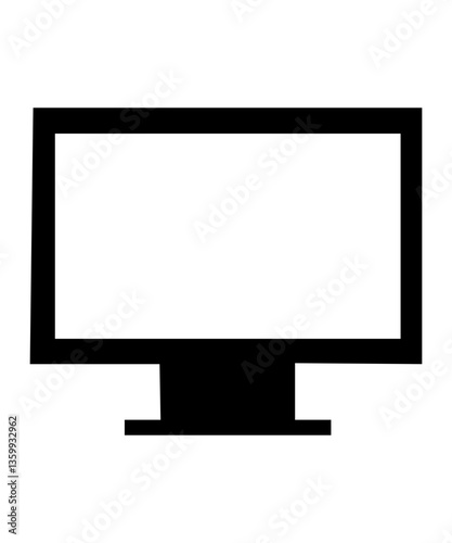lcd tv monitor icon filled with black