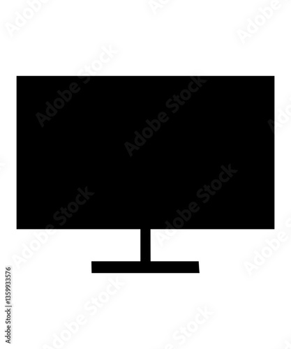 lcd tv monitor icon filled with black