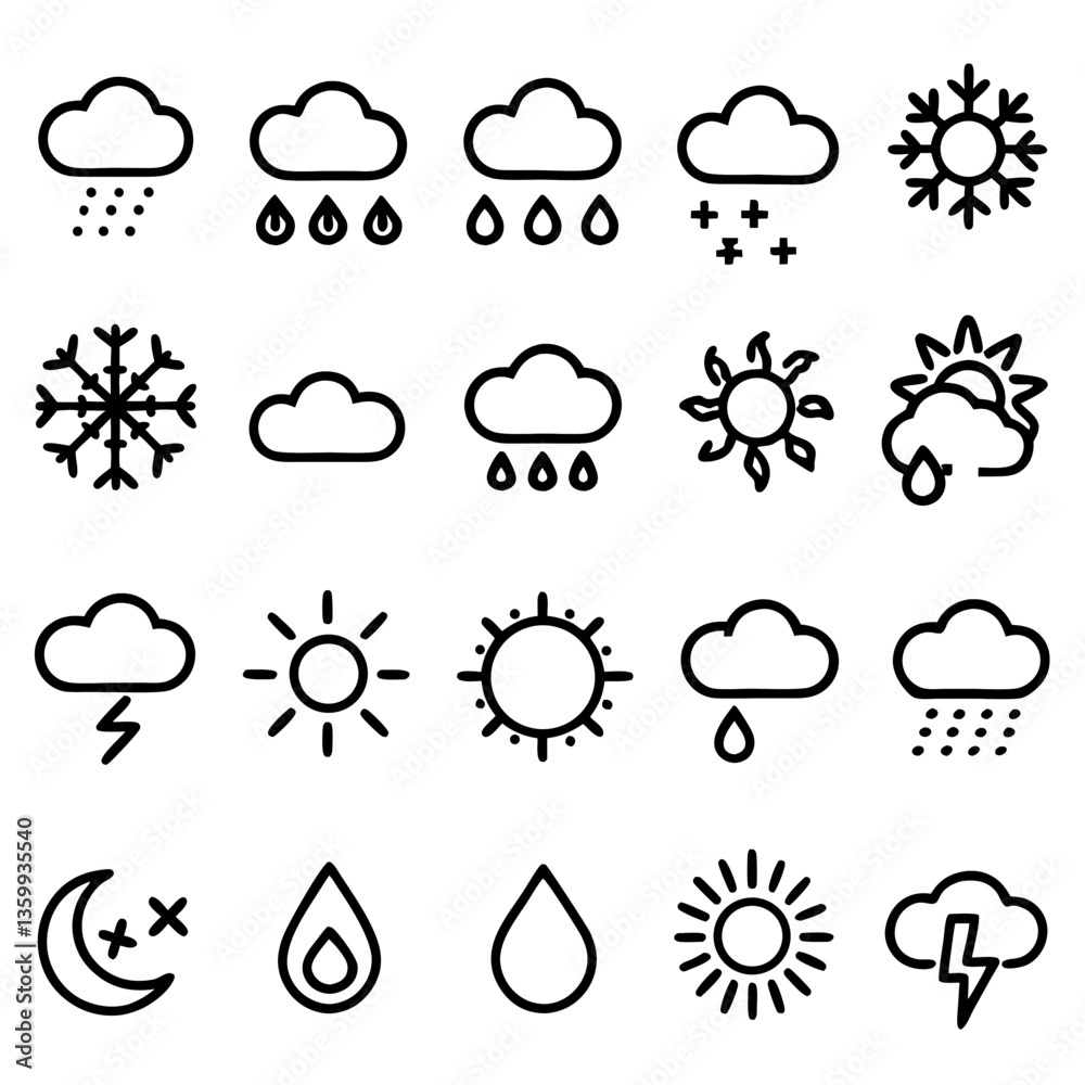 Weather Forecast Icons Set Weather Forecast Icons Set