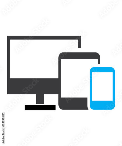 Responsive screen icons filled with two tone