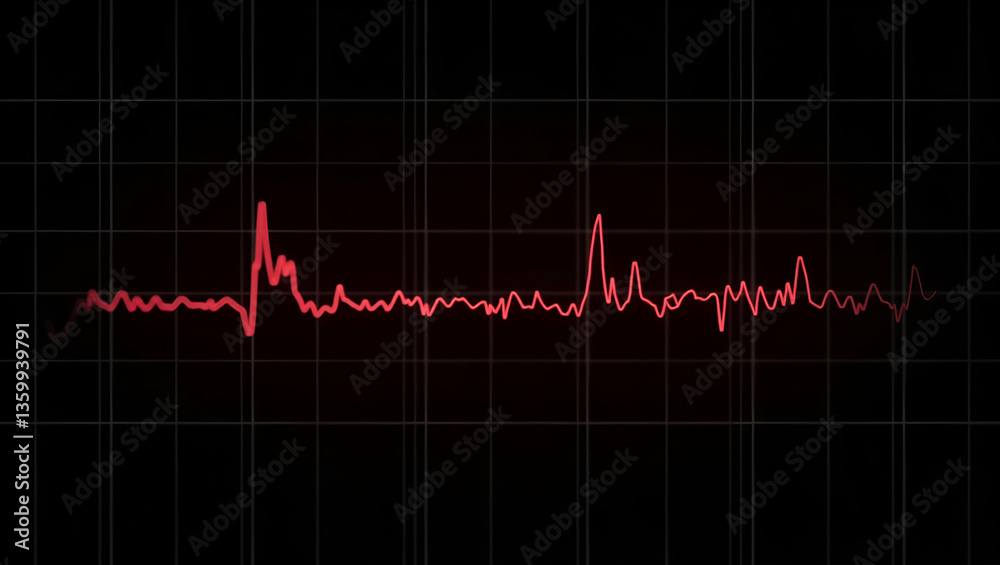 Animation of red graph on white grid on black background concept as Animation of a red graph on a white grid against a black background in Photo Stock Concept and empty space on the left side Animation of red graph on white grid on black background concept as Animation of a red graph on a white grid against a black background in Photo Stock Concept and empty space on the left side