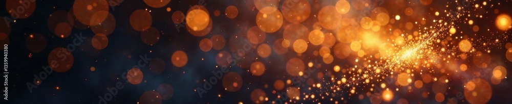 Swirling golden glitter sparks amidst empty space, empty, abstract