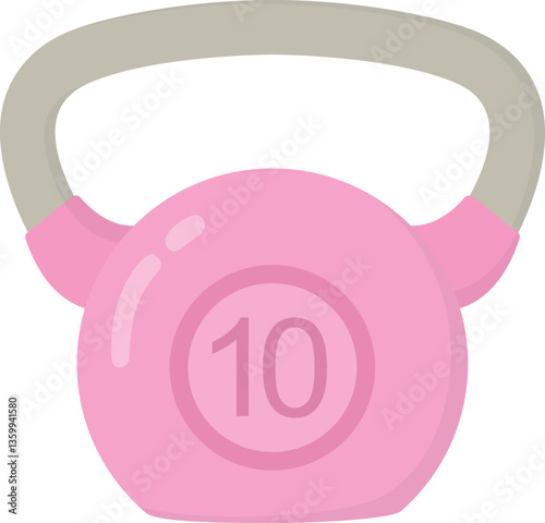 Pink kettlebell for gym isolated on white. Sports fitness equipment for training 